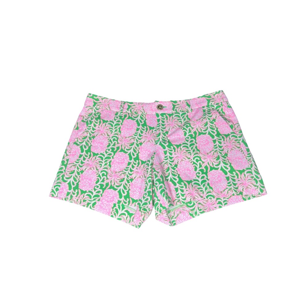 Lilly Pulitzer Callahan Knit Short Party Like A Pineapple Green Pink Size 8 NWT
